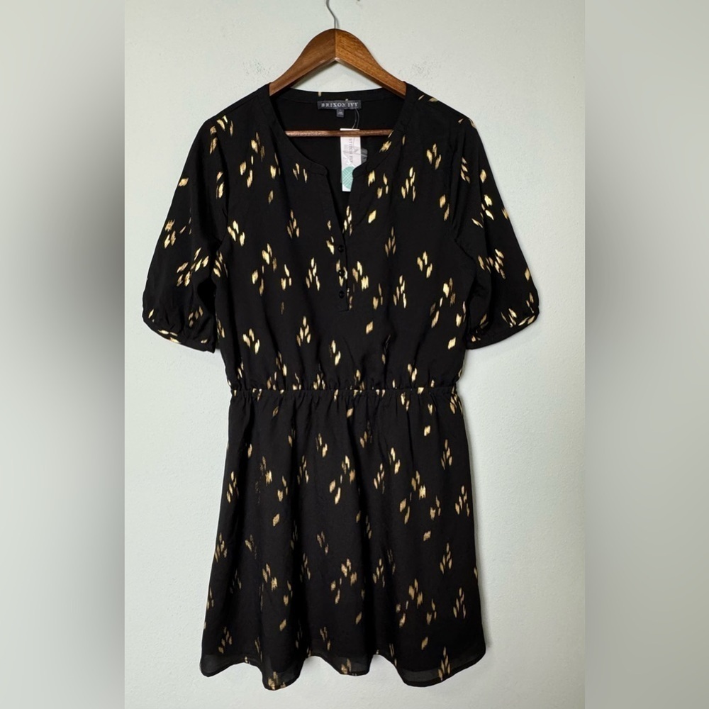 NWT Brixton Ivy Black & Gold Dress Size Large